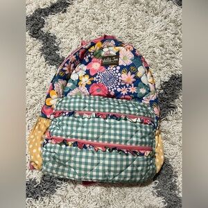Matilda Jane Navy Floral & Green Gingham Kids Backpack
